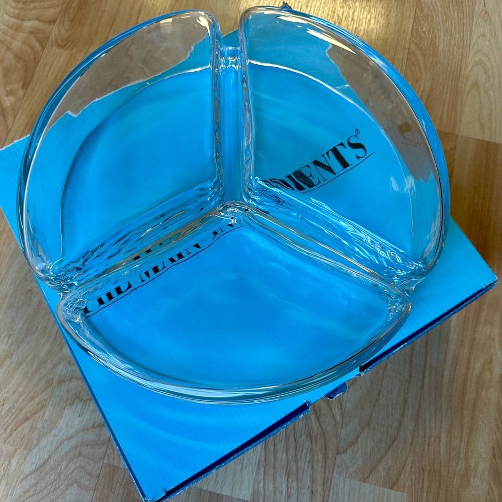 Anchor Hocking Clear Glass Divided Serving Dish